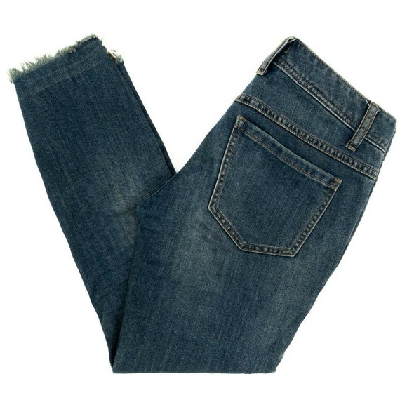 Free People Denim - 🥳HP🥳Free People Frayed Hem & Knees Blue Jeans Gold Zipper